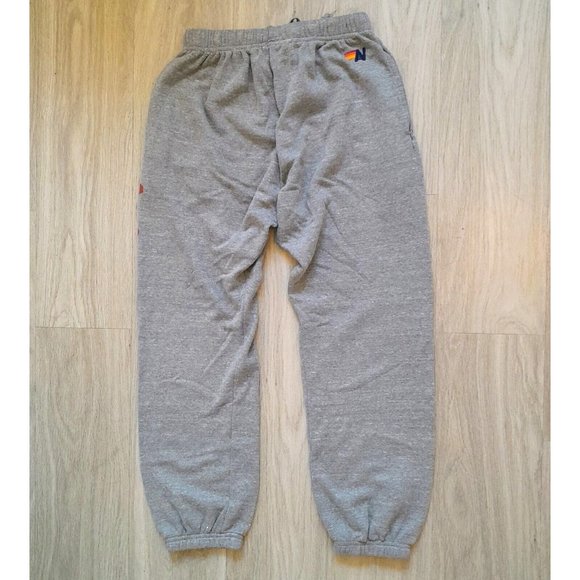 Aviator Nation Sz S Sweatpants Joggers Gray Manhattan Beach Logo Spellout - Picture 6 of 12